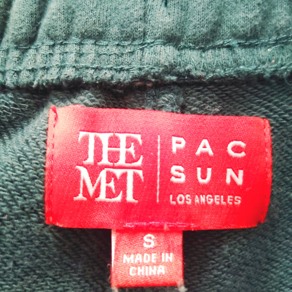 The Met Pacsun French Terry Shorts Men's Small Green Elastic Waist Drawstring - Picture 6 of 6